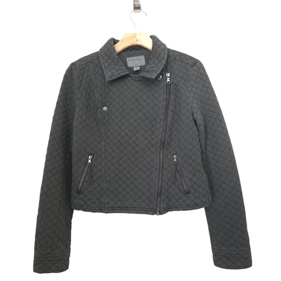 Marrakech Jackets & Blazers - Marrakech Anderson Quilted Asymmetrical Charcoal Moto Jacket Women's Sz S